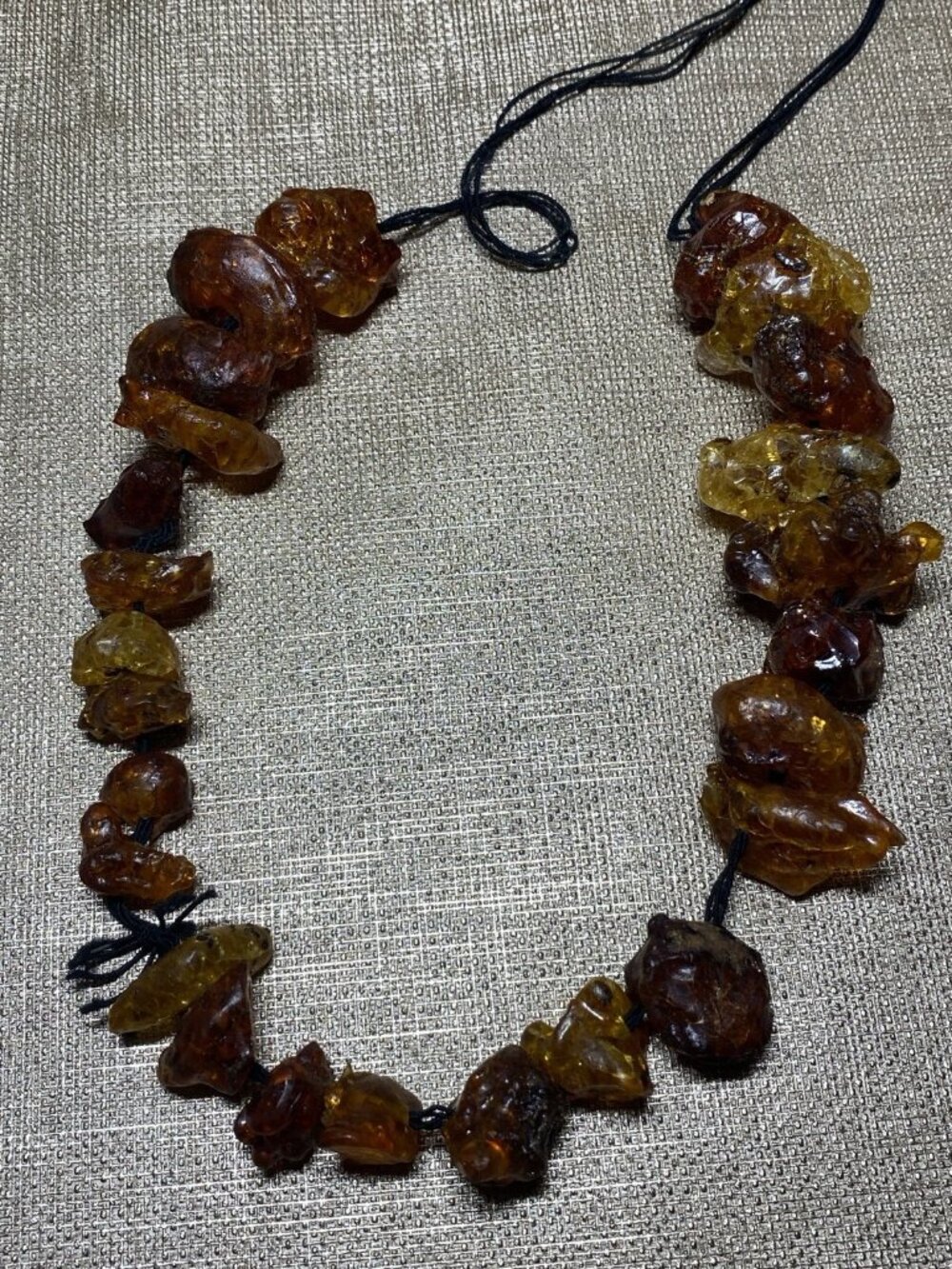 Natural Baltic Amber Necklace Raw Baroque Amber Beads 54.85g Vintage
